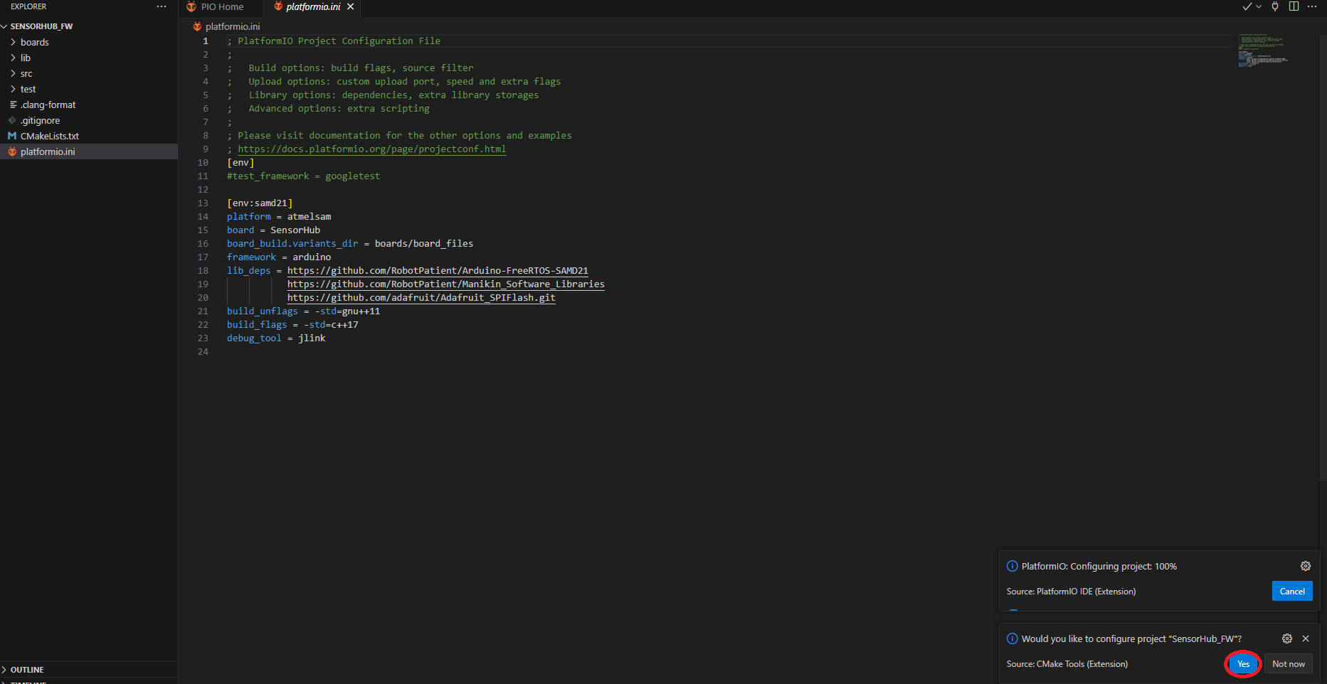 Configure project with CMake