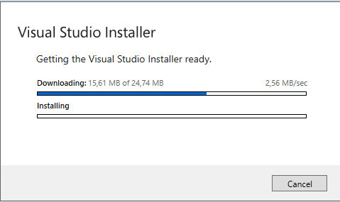 VS build tools download screen